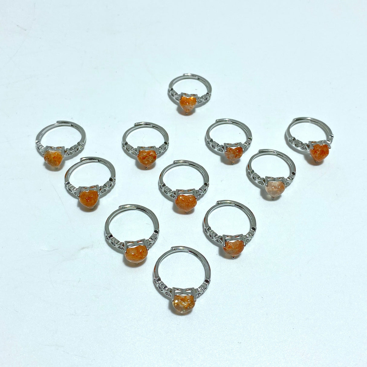 11 Pieces Beautiful Sunstone Heart Shape Ring #3