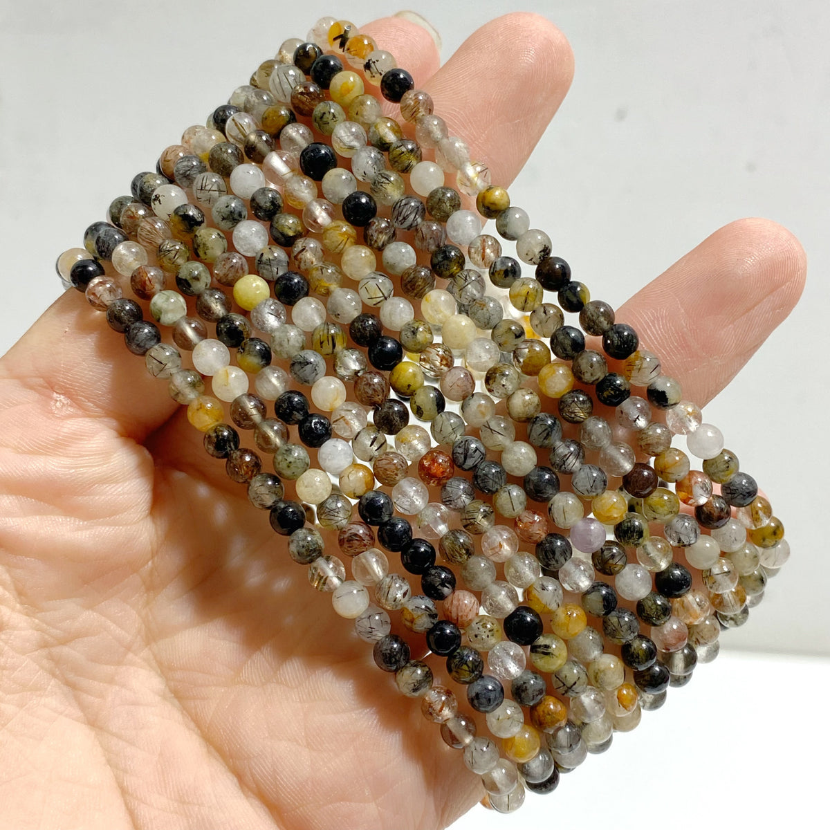 Mini Beads Multi-color Rutile Quartz Bracelets Wholesale