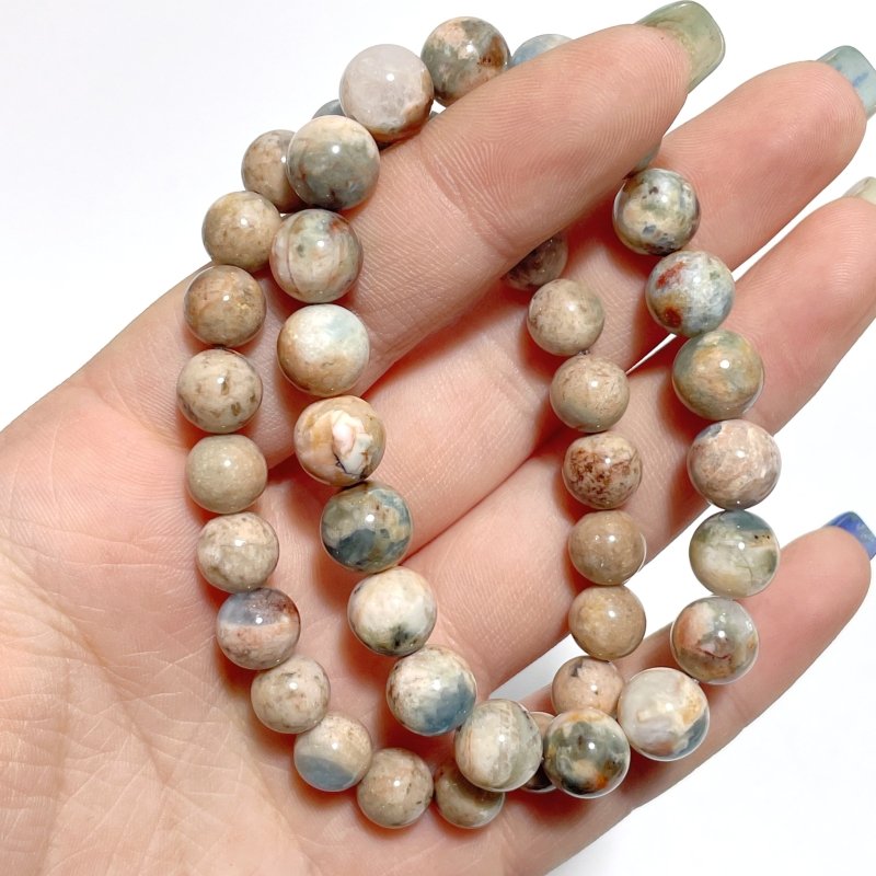 10 Pieces 8/9mm islands Aquamarine Bracelet - Wholesale Crystals