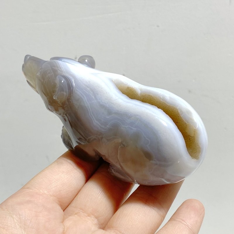 10 Pieces Beautiful Geode Druzy Agate Bear Carving - Wholesale Crystals