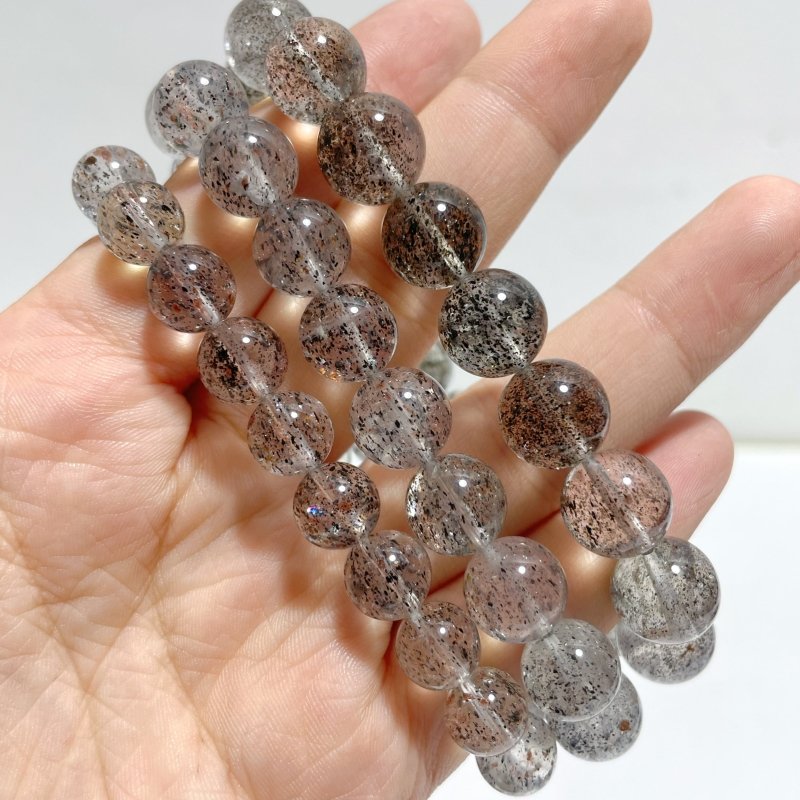 10 Pieces Black Mica Mixed Garden Quartz Bracelets - Wholesale Crystals