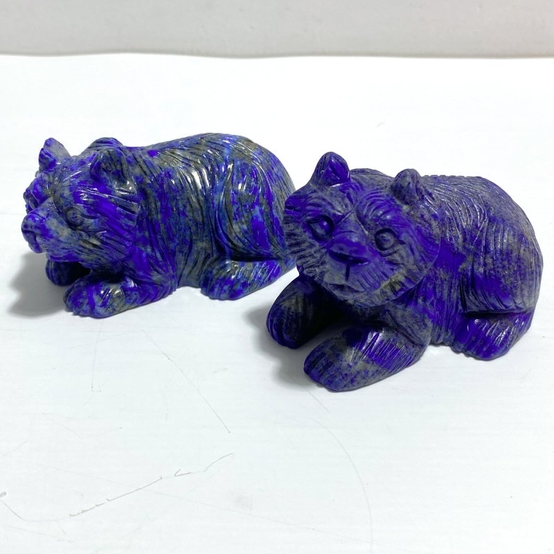 10 Pieces Lapis Lazuli Bear Carving - Wholesale Crystals