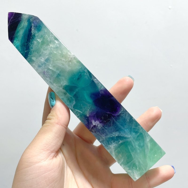 10 Pieces Large Feather Fluorite Four - Sided Tower Points - Wholesale Crystals
