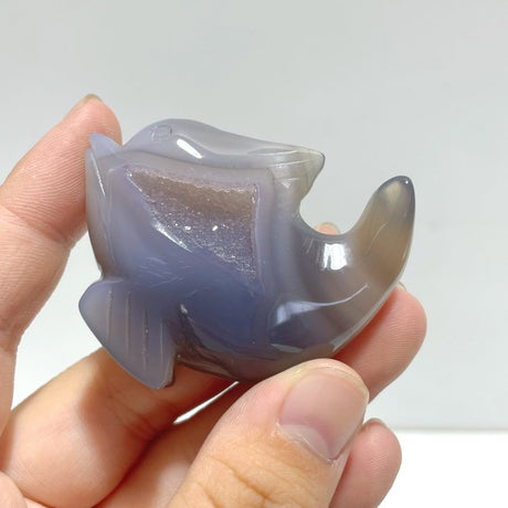 10 pieces Small Geode Agate Druzy Dolphin Carving - Wholesale Crystals