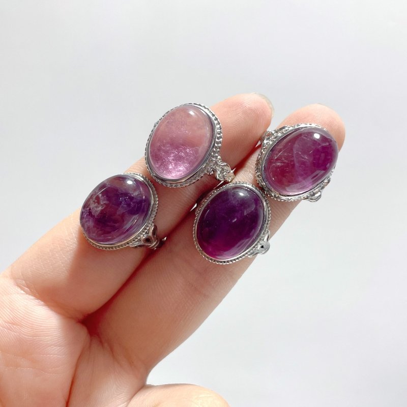 100 Pieces Beautiful Rainbow Fluorite Different Styles Ring Clearance - Wholesale Crystals