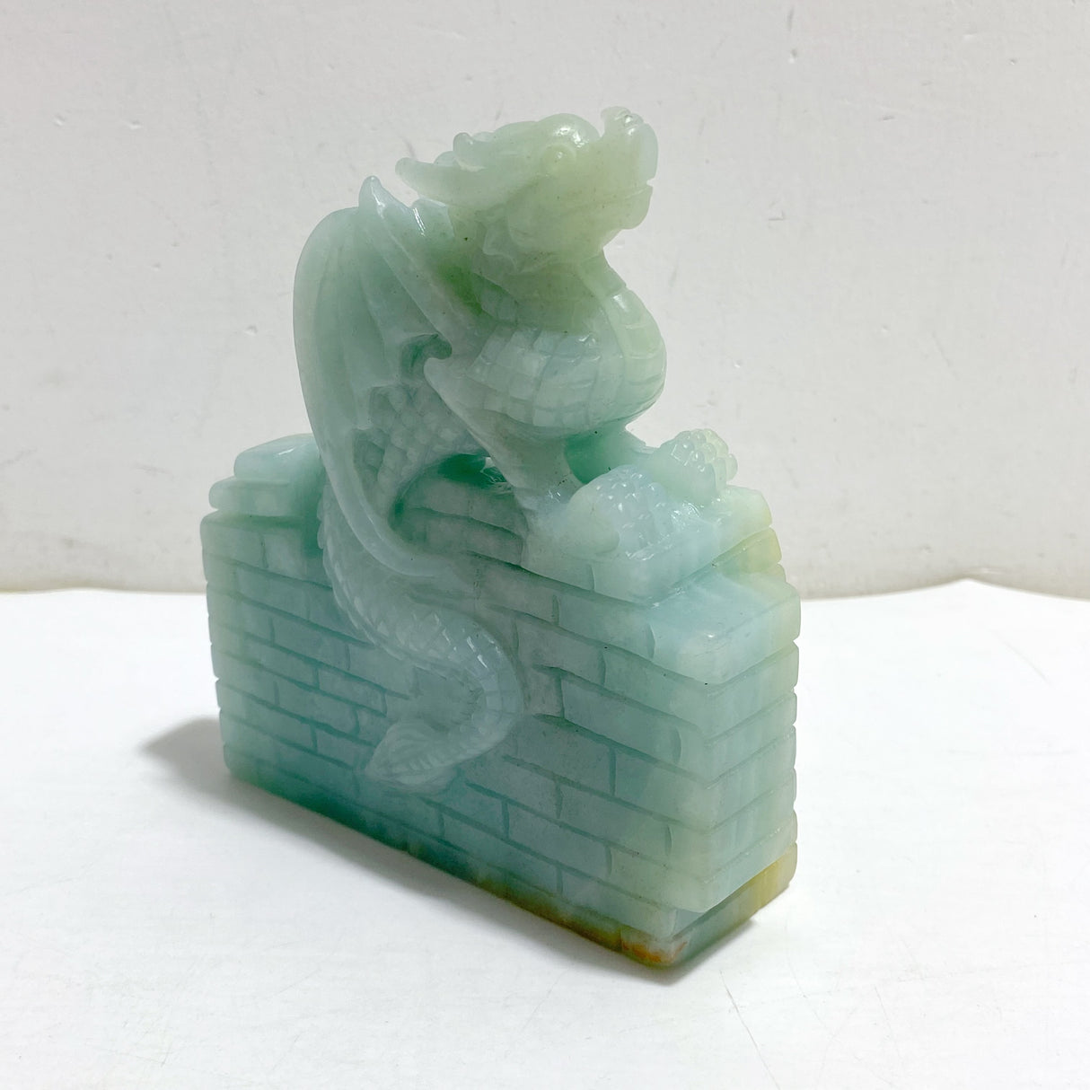 Unique Caribbean Calcite Flying Dragon Carving