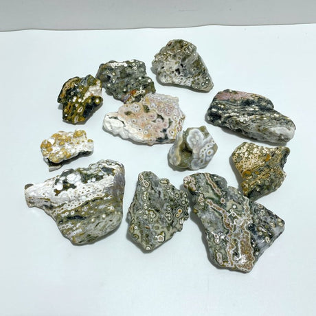 11 Pieces 8th Vein Ocean Jasper Free Form Mixed Size A03 - Wholesale Crystals