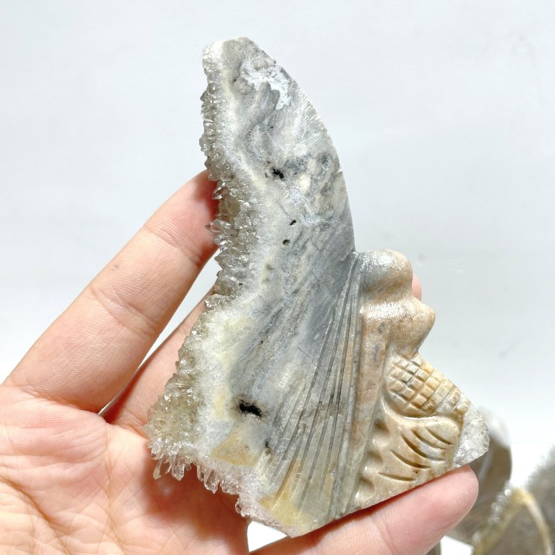 11 Pieces Clear Quartz Cluster Butterfly Fairy Carving - Wholesale Crystals