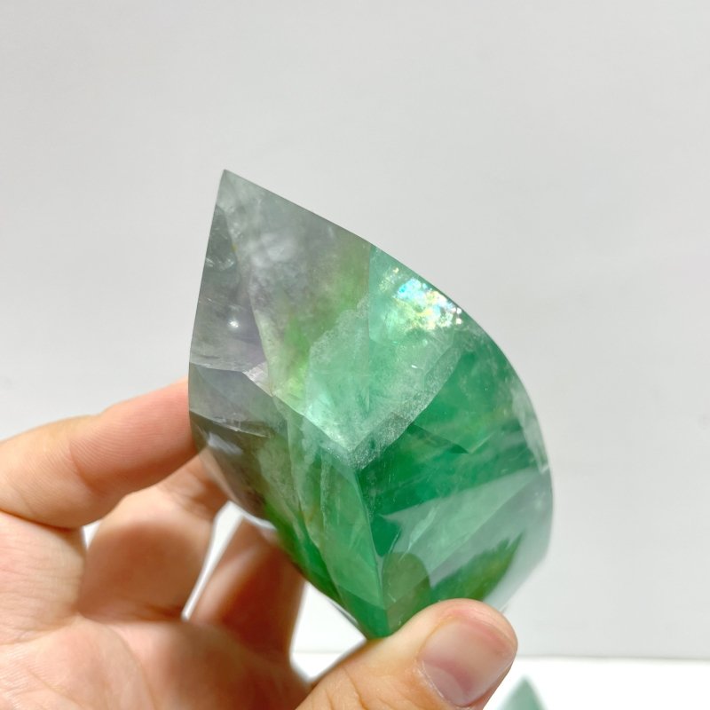 11 Pieces Large Rainbow Fluorite Mixed Color Flame High Quality - Wholesale Crystals