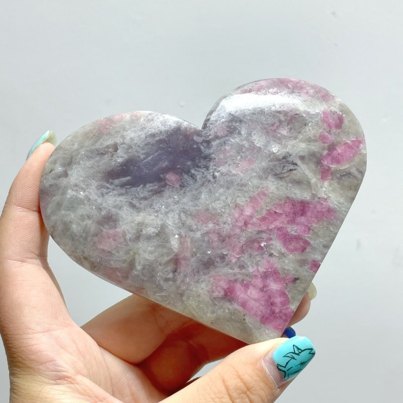 11 Pieces Large Red Tourmaline Heart - Wholesale Crystals