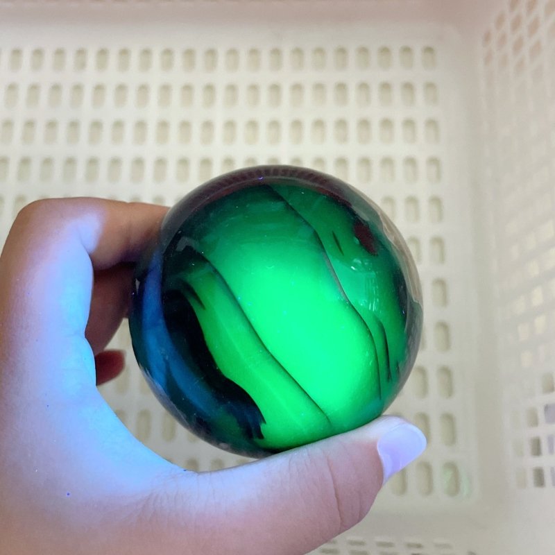 11 Pieces Large Volcano Agate Spheres (UV Reactive) - Wholesale Crystals