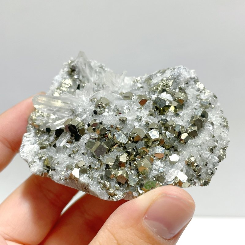 11 Pieces Pyrite Mixed Clear Quartz Cluster Specimen For Collection - Wholesale Crystals