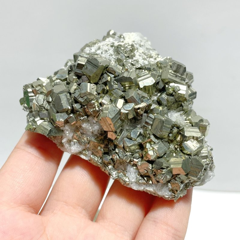 11 Pieces Pyrite Mixed Clear Quartz Cluster Specimen For Collection - Wholesale Crystals
