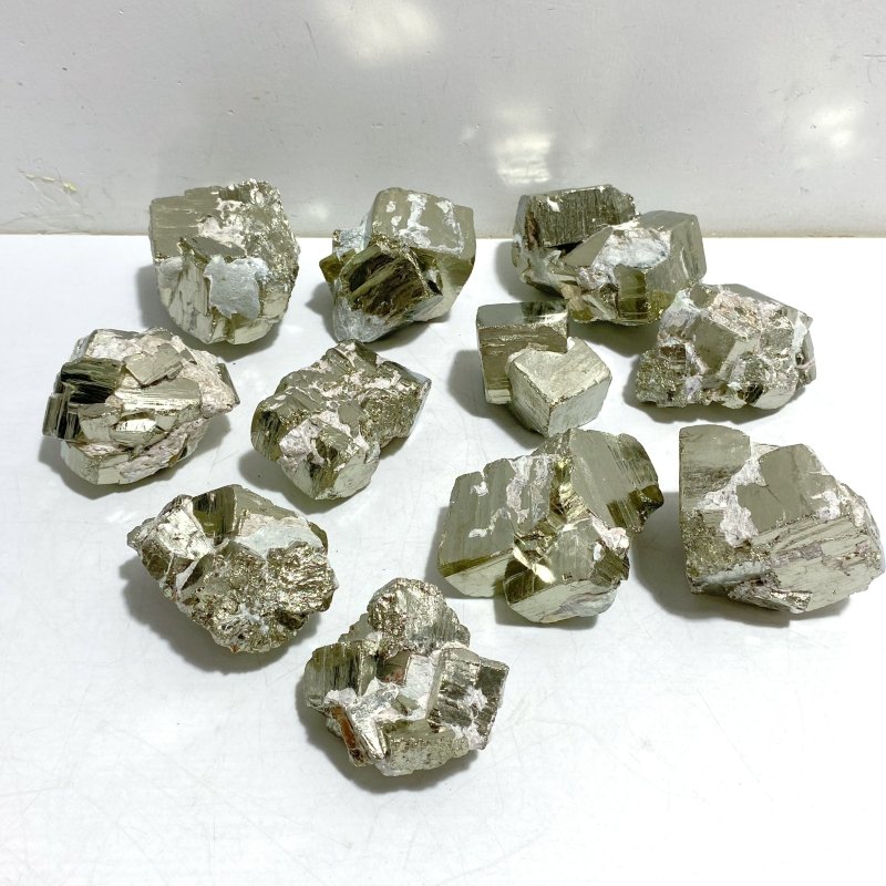 11 Pieces Pyrite Specimen For Collection - Wholesale Crystals