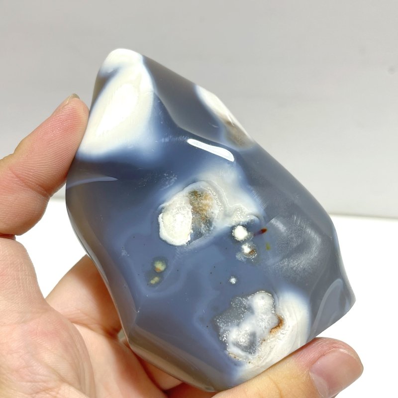 12 Pieces Black Orca Agate Flame Carving 1 - Wholesale Crystals