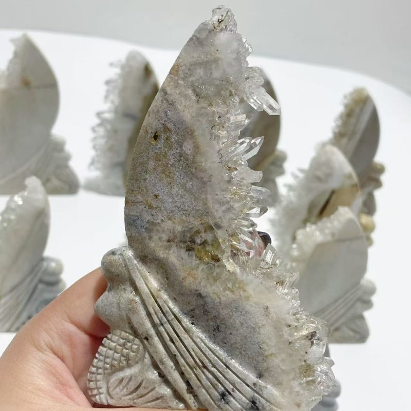 12 Pieces Clear Quartz Cluster Mermaid Carving - Wholesale Crystals