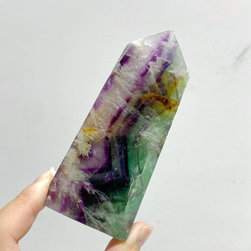 12 Pieces Feather Fluorite Four - Sided Tower Points - Wholesale Crystals