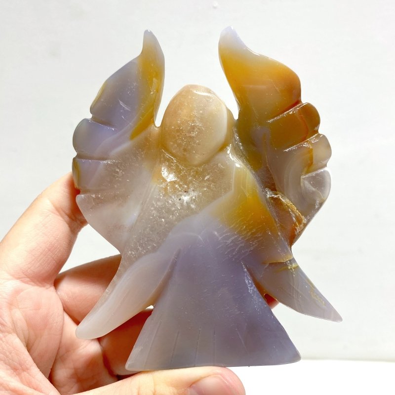 12 Pieces Geode Agate Druzy Angel Carving - Wholesale Crystals