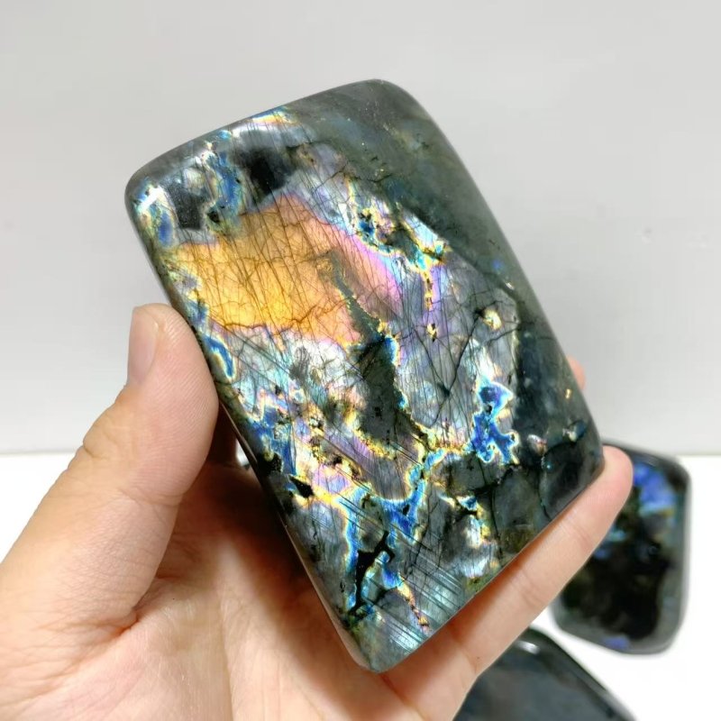 12 Pieces Large Beautiful Polished Purple Blue Labradorite Free Form - Wholesale Crystals