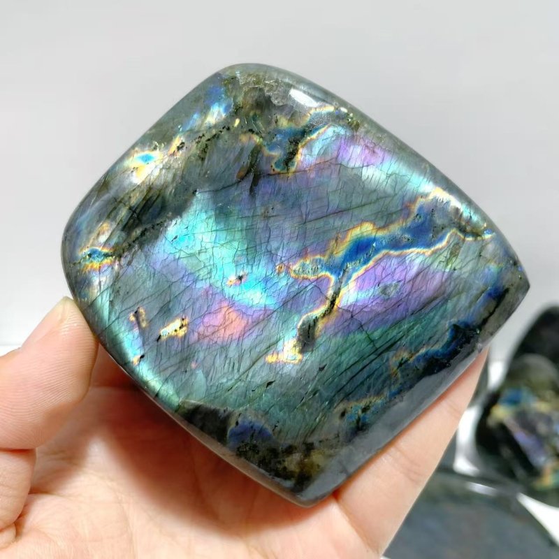 12 Pieces Large Beautiful Polished Purple Blue Labradorite Free Form - Wholesale Crystals