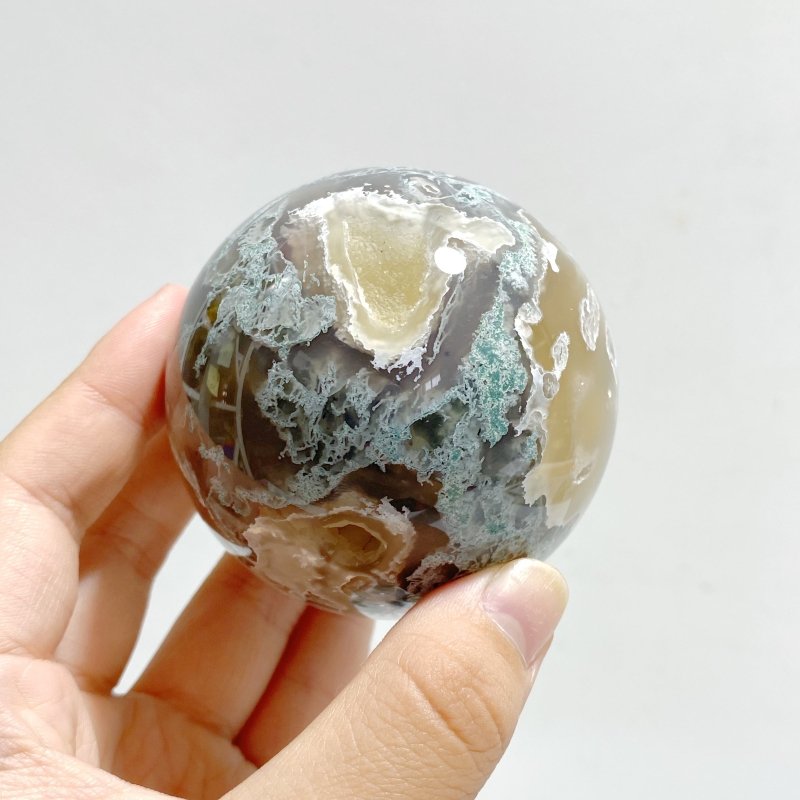 12 Pieces Moss Agate Spheres - Wholesale Crystals