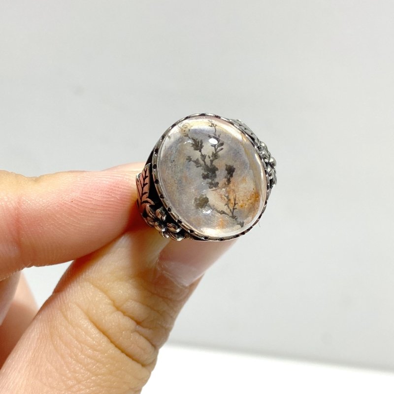 12 Pieces Rare Fire Quartz Dentritic Quartz Different Styles Rings - Wholesale Crystals