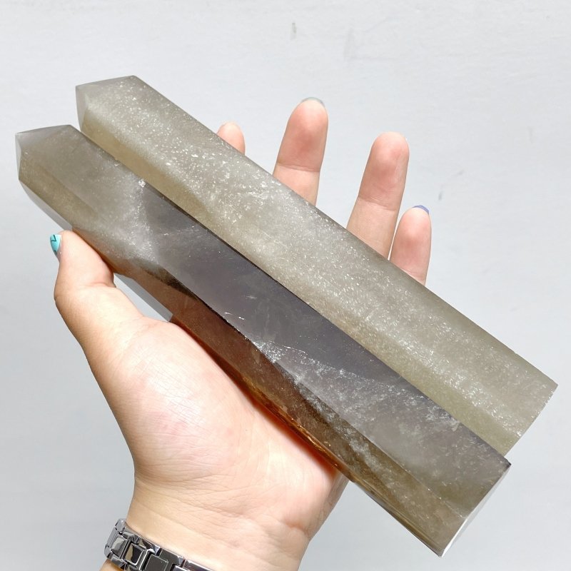 12 Pieces Tall Thin Smoky Quartz Tower Point - Wholesale Crystals