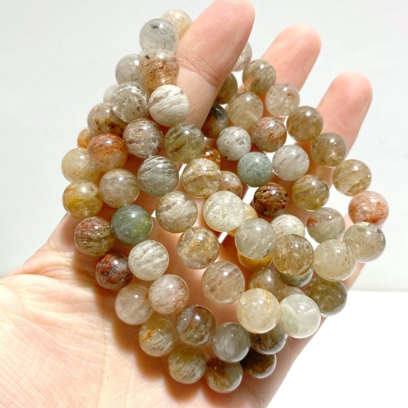 12 Pieces Thousand Layer Garden Quartz Bracelets - Wholesale Crystals