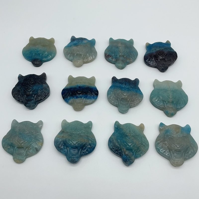 12 Pieces Trolleite Stone Lion Head Crystal Carving -Wholesale Crystals