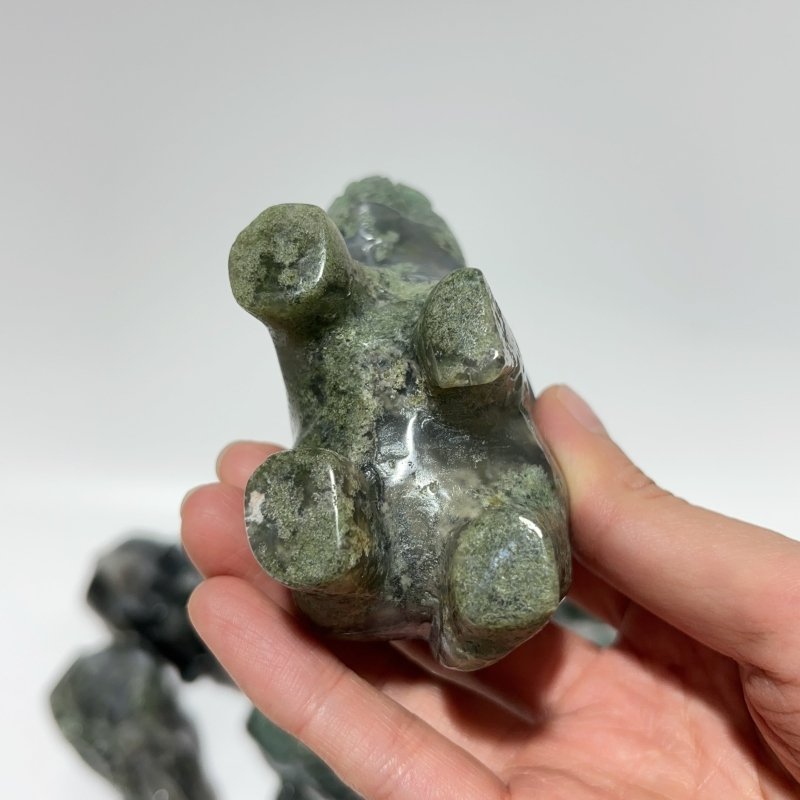 13 Pieces Beautiful Moss Agate Elephant Carving -Wholesale Crystals