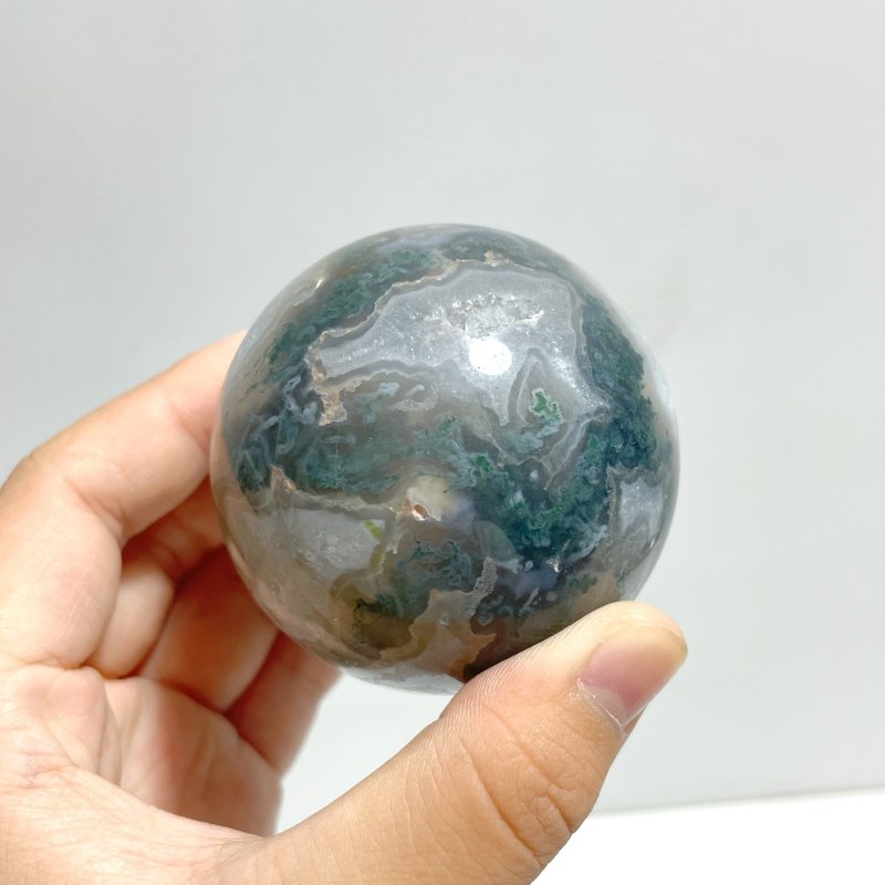 13 Pieces Beautiful Moss Agate Spheres - Wholesale Crystals
