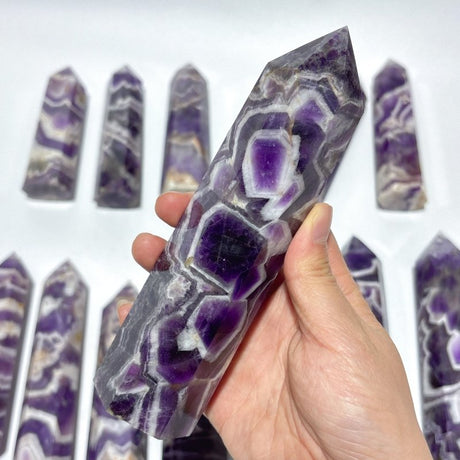 13 Pieces High Quality Chevron Amethyst Tower Points -Wholesale Crystals