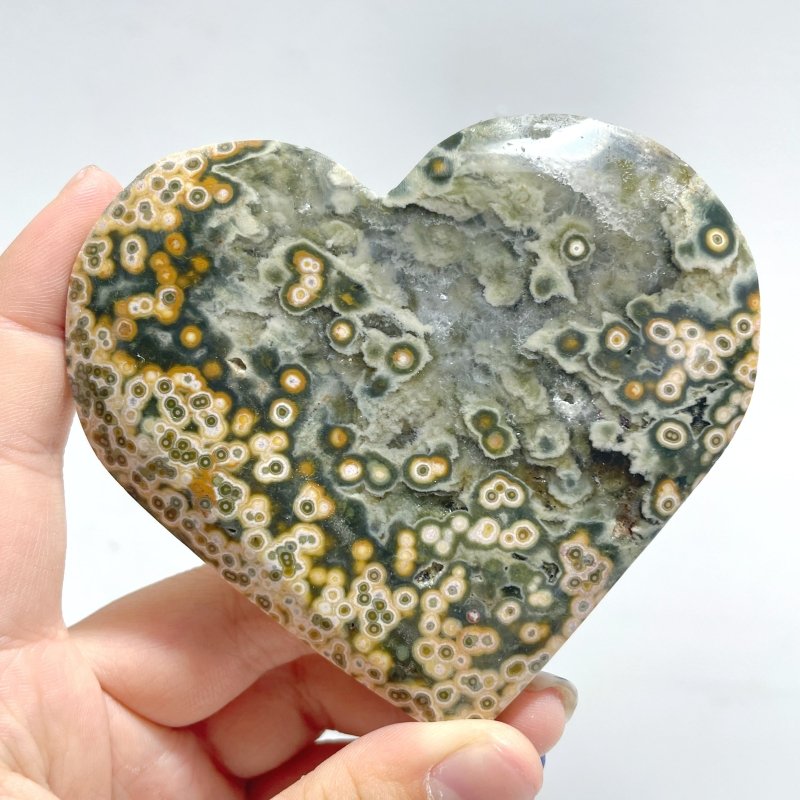 13 Pieces Large 8th Vein Ocean Jasper Heart 3 - Wholesale Crystals