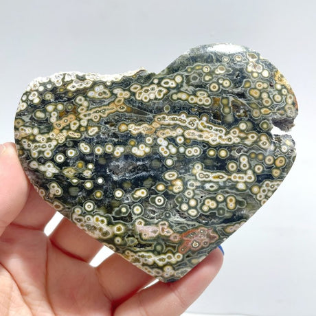 13 Pieces Large 8th Vein Ocean Jasper Heart 3 - Wholesale Crystals