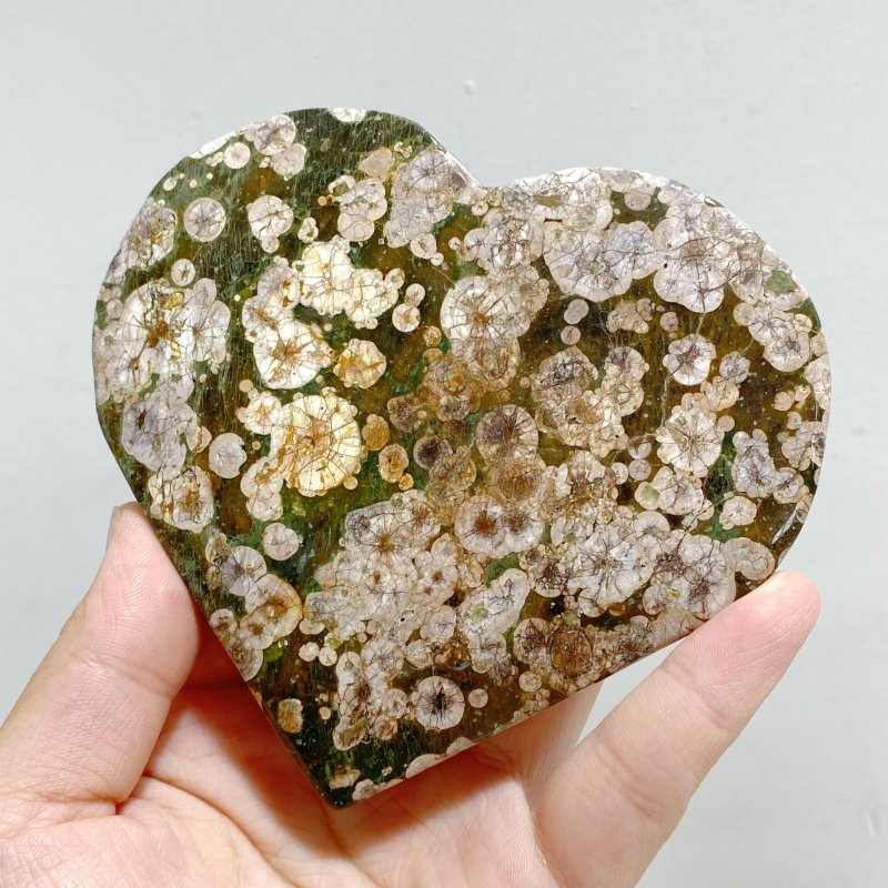 13 Pieces Large Rainforest Jasper Heart 3 -Wholesale Crystals