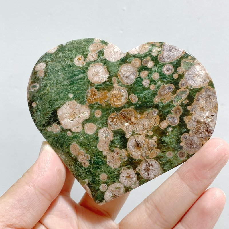 13 Pieces Large Rainforest Jasper Heart 3 -Wholesale Crystals