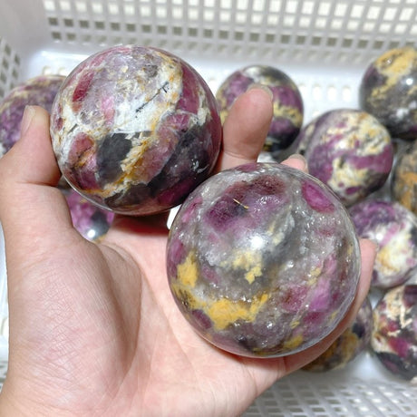 13 Pieces Pink Tourmaline Spheres Balls - Wholesale Crystals