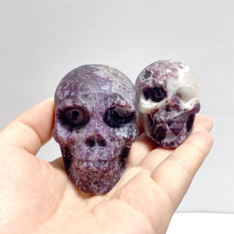 13 Pieces Purple Fluorite Skull Carving - Wholesale Crystals