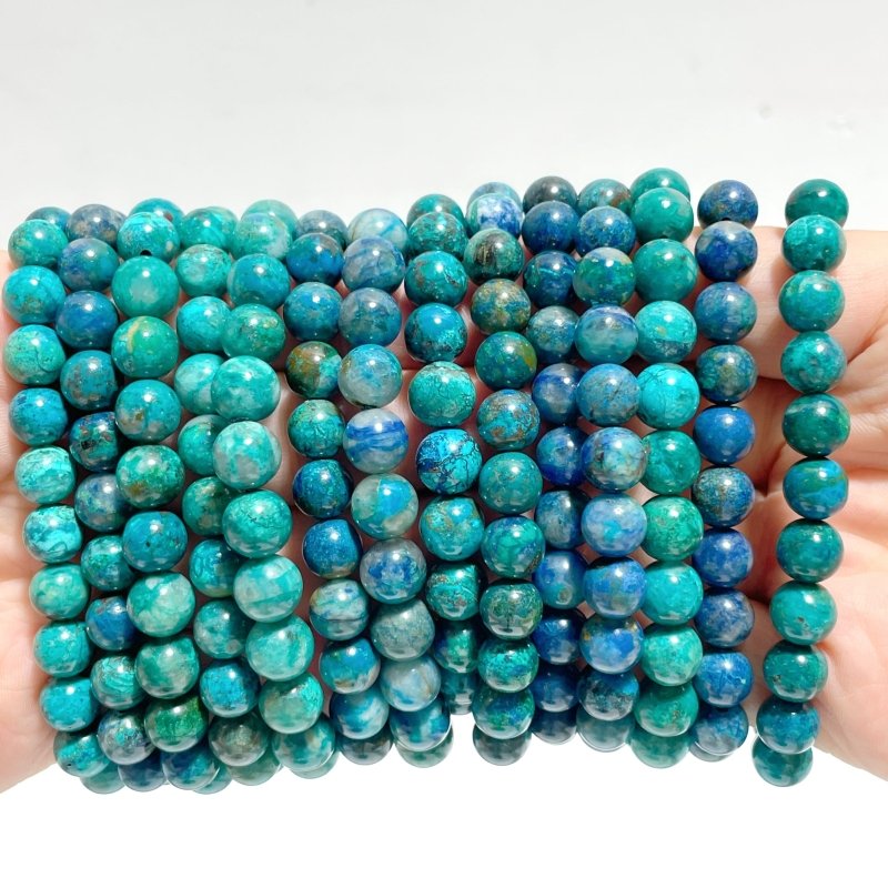 14 Pieces 8mm Chrysocolla Bracelets - Wholesale Crystals