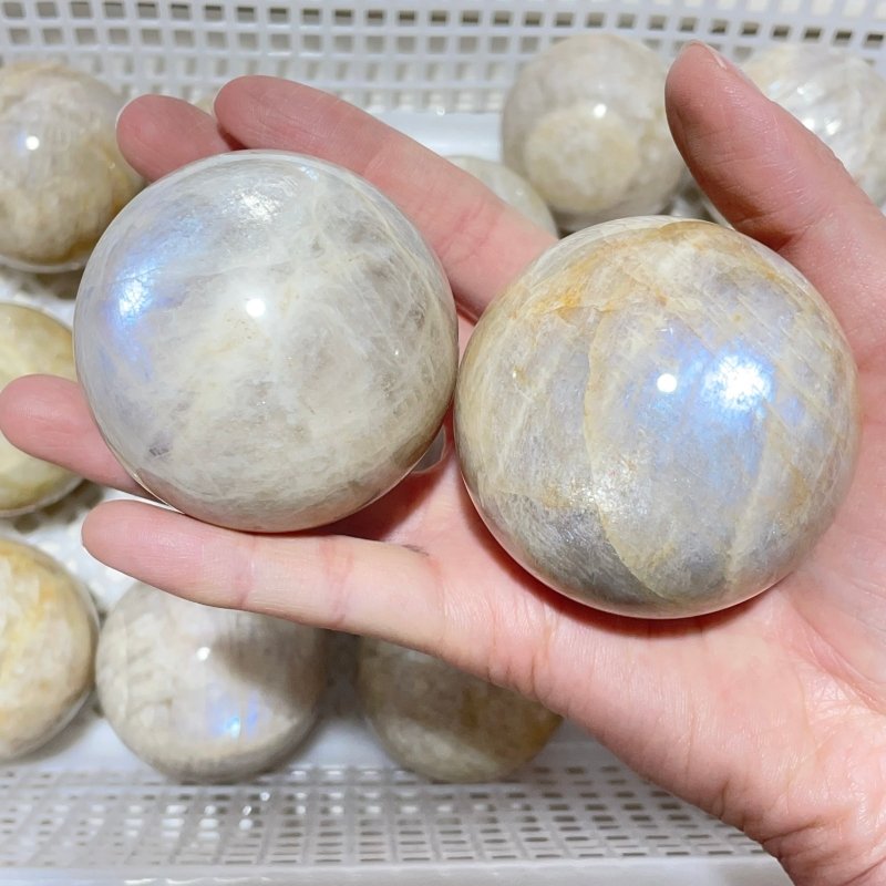 14 Pieces Beautiful Blue Moonstone Spheres -Wholesale Crystals