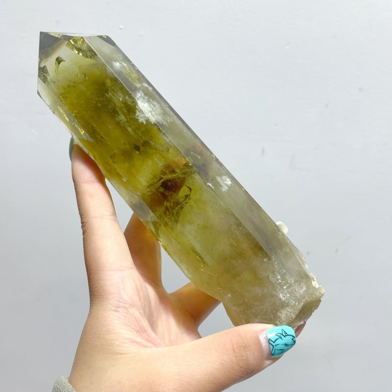 14 Pieces Citrine Tower Points Raw Bottom - Wholesale Crystals