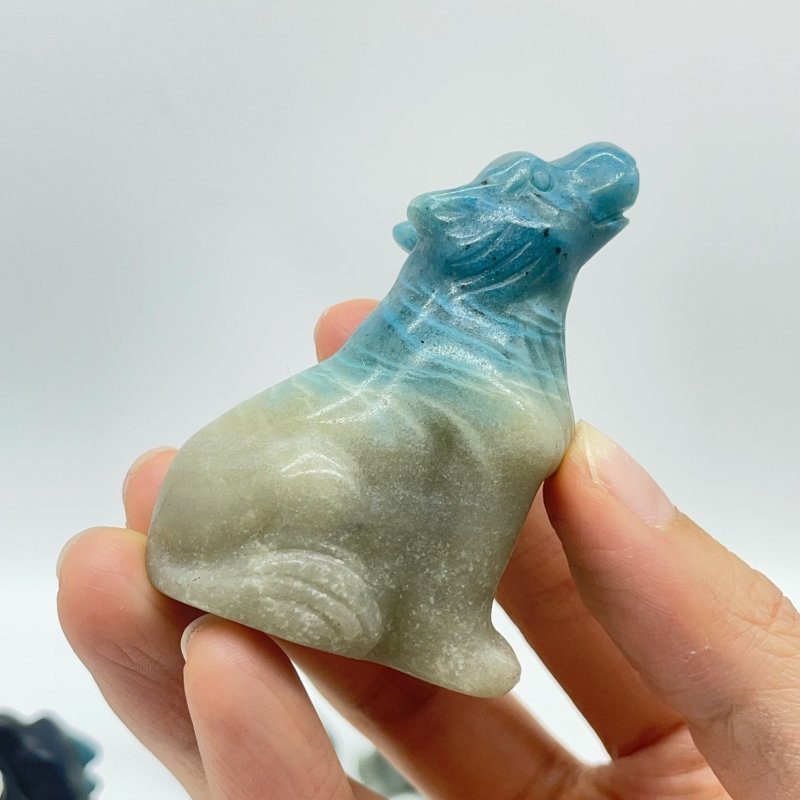 14 Pieces Trolleite Stone Wolves Crystal Carving -Wholesale Crystals