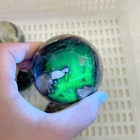 14 Pieces Volcano Agate Sphere(UV - Reactive) - Wholesale Crystals