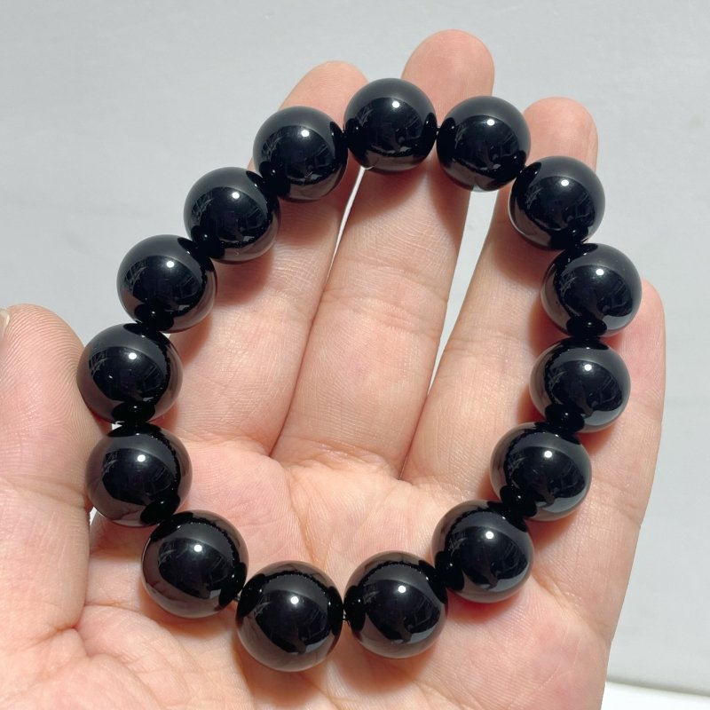 14mm Black Obsidian Bracelets Wholesale - Wholesale Crystals