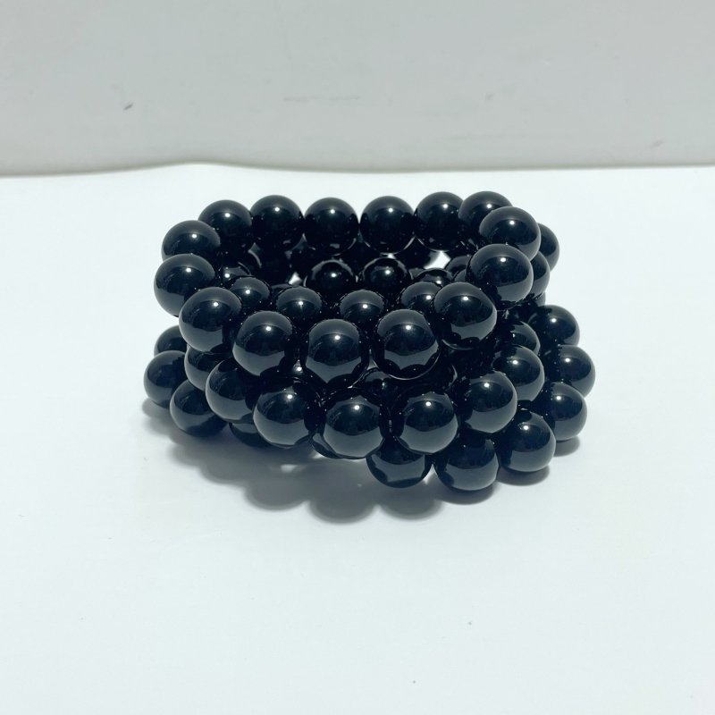 14mm Black Obsidian Bracelets Wholesale - Wholesale Crystals