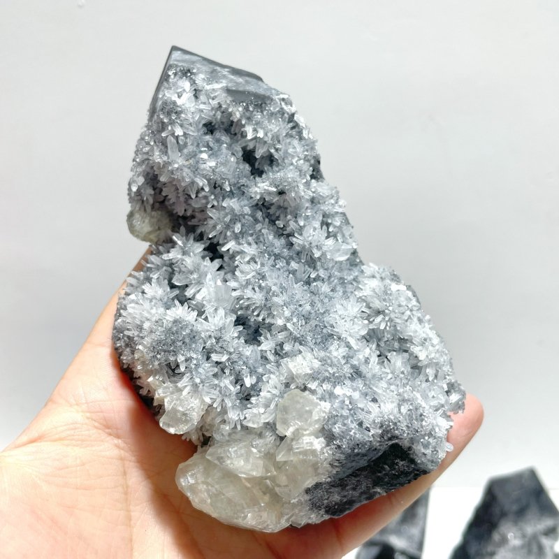 15 Pieces Black Clear Quartz Cluster Raw Side Point Tower - Wholesale Crystals