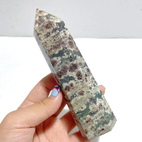 15 Pieces Green Sakura Flower Agate Point - Wholesale Crystals