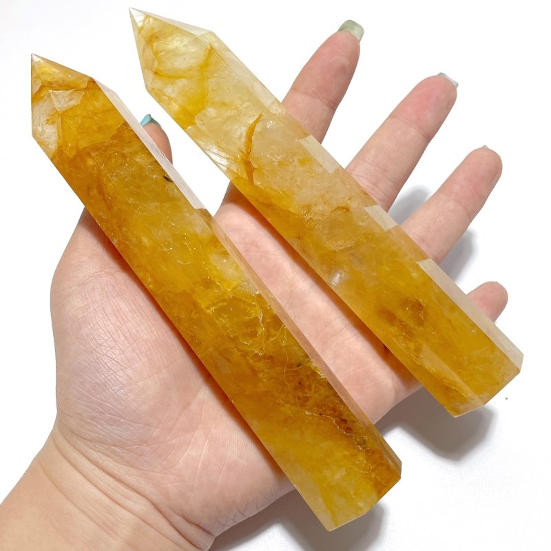 15CM Golden Hematoid Quartz Tower Point Wholesale - Wholesale Crystals