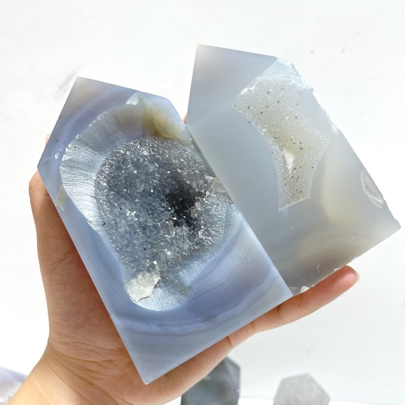 16 Pieces Geode Druzy Agate Four - sided Tower Point - Wholesale Crystals