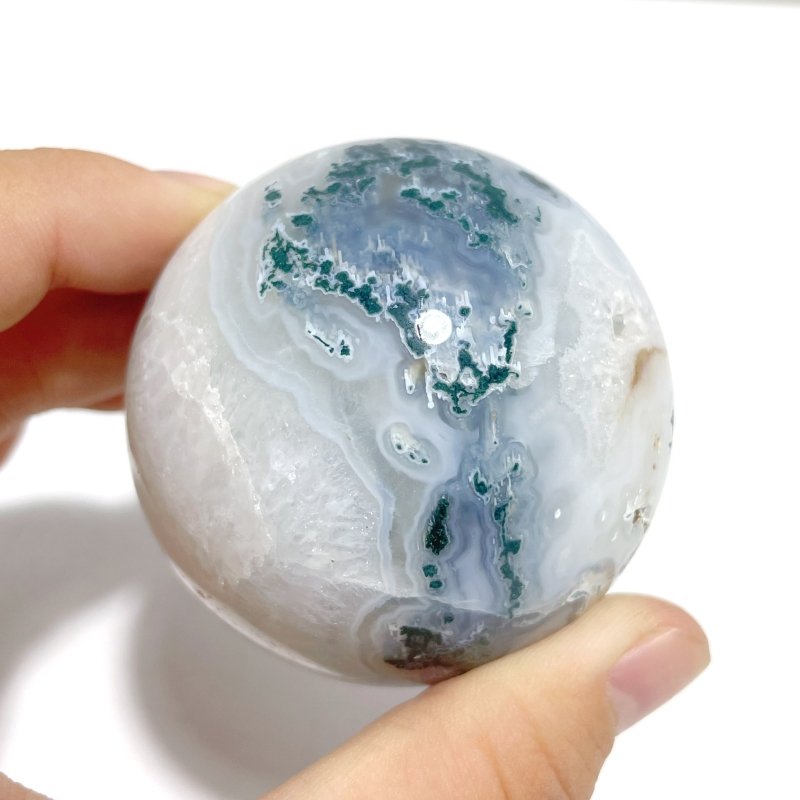 17 Pieces Beautiful Moss Agate Spheres - Wholesale Crystals